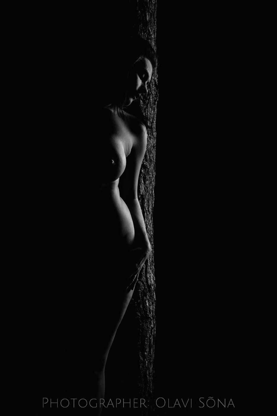 behind the tree Nude Art Photography